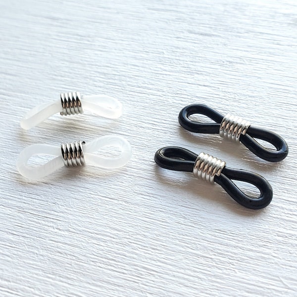 Silicon Eyeglasses Holders - Black or Transparent White - Coil