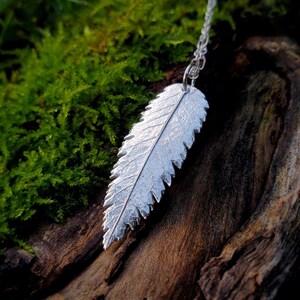 Sorbus aucuparia - Rowan Tree (Mountain Ash) Cut Out -Pure Silver Real Leaf Pendant  by Quintessential Arts