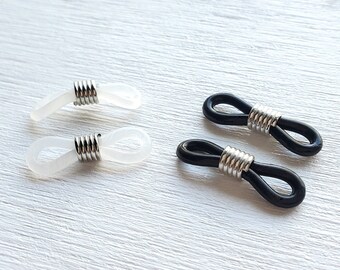 Silicon Eyeglasses Holders - Black or Transparent White - Coil