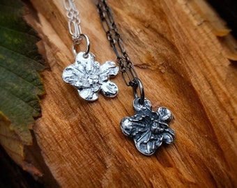 Crataegus monogyna - Hawthorn Tree - Fine Silver Real Flower Pendant  - by Quintessential Arts