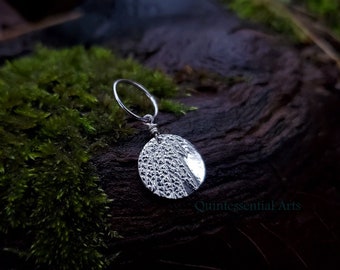 Leonurus cardiaca - Motherwort Leaf - Pure Silver Stitch Marker with Soldered Ring  by Quintessential Arts