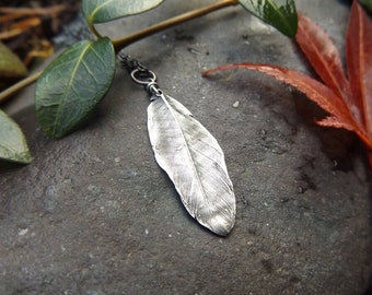 Feather~ Pure Silver Pendant  by Quintessential Arts
