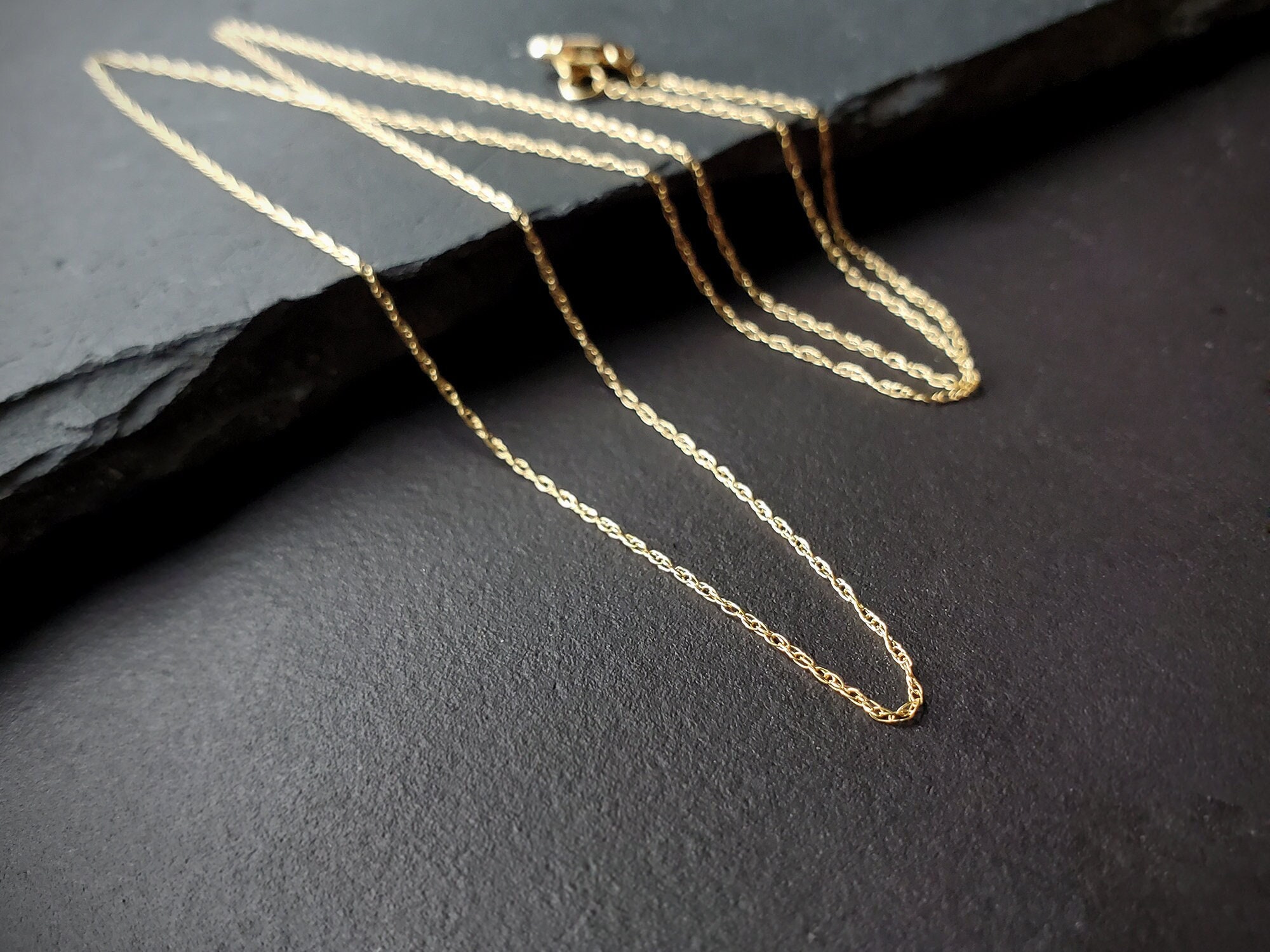 Pure 18K Gold 18 Inch Gossamer Necklace 