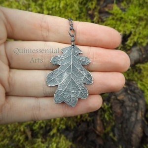 Quercus garryana White Oak Tree Leaf Eco Friendly Artisan Pure Silver Pendant by Quintessential Arts image 4