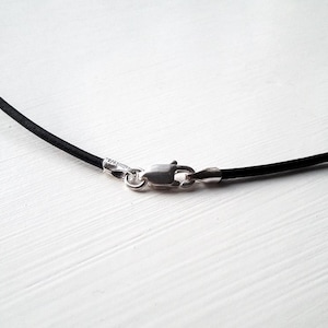 Thin Black Leather Necklace  -16, 18, 20, or 24 inches, 1.5 mm, Sterling Silver Clasp