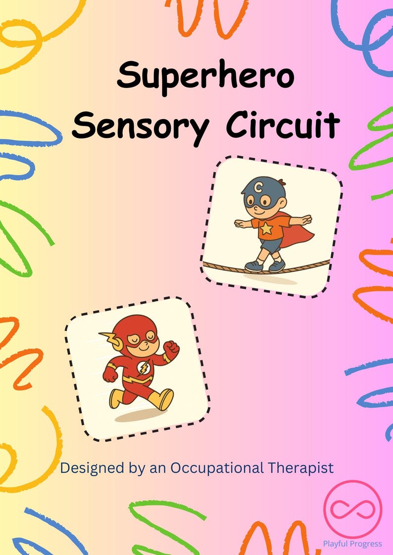 Superhero Themed Sensory Circuit + Free “what is Sensory Circuits ...