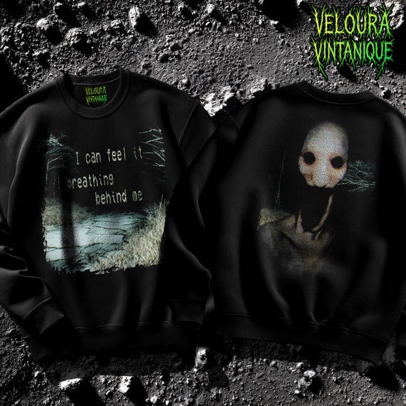 Analog Horror Sweatshirt: Creepy Forest Creature, Dual-Sided Design