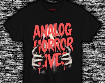 Analog Horror Lives T-Shirt Creepy VHS Retro Tee with Text Psychological Horror