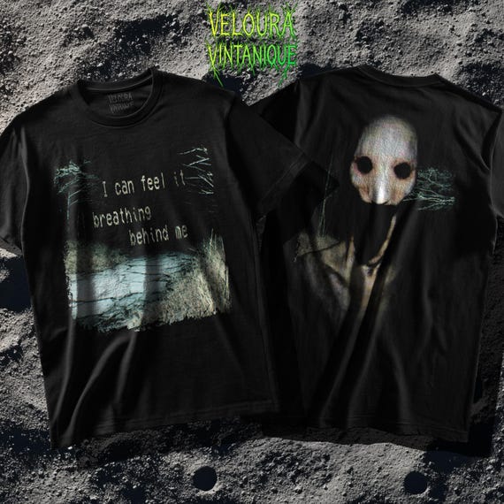 Analog Horror T-Shirt: VHS Glitch Forest, Creepy Mask Tee