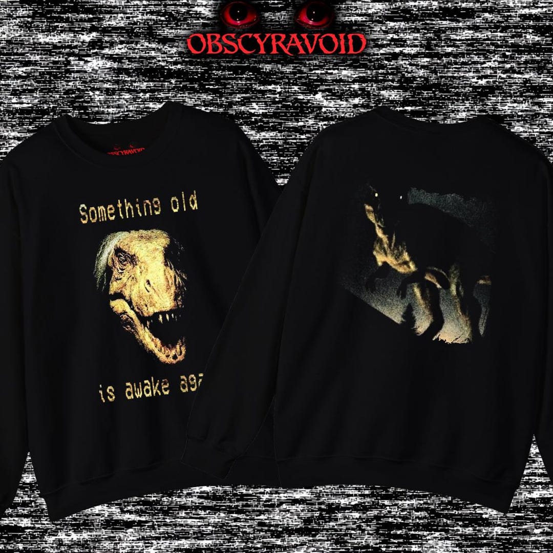 Something Old is Awake Again Dinosaur Horror Sweatshirt Vintage T-rex ...
