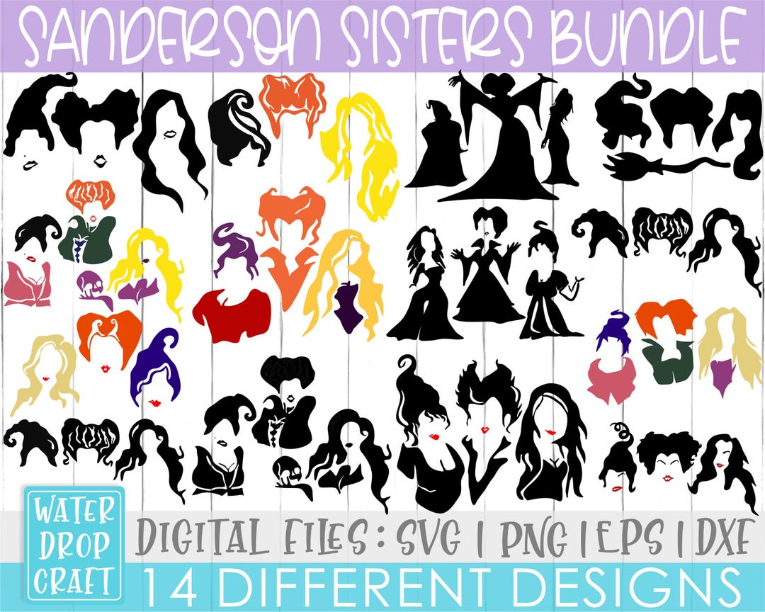 Sanderson Sisters SVG Bundle, Hocus Pocus Halloween Cut Files (digital ...