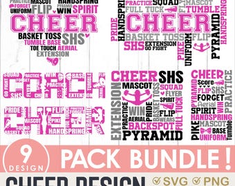 Cheerleading SVG Bundle, Cheer Mom Clipart (Digital Download)