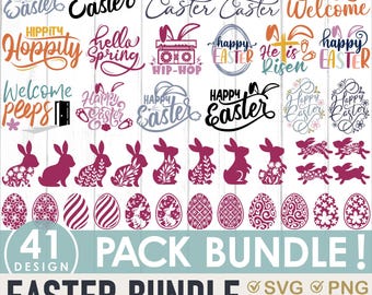 Easter Bunny SVG Bundle, Rainbow, Peeps, Cut Files (Digital Download)