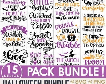ハロウィンの名言集SVGバンドル、面白いデザイン（デジタルダウンロード）