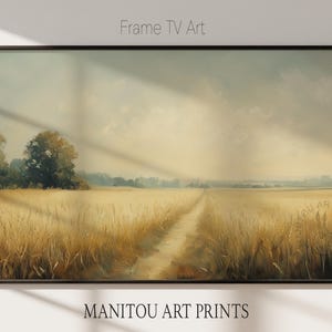 Open Wheat Field Landscape Samsung Frame TV Art, Rustic Pastoral Scene (Digital Download) 2063
