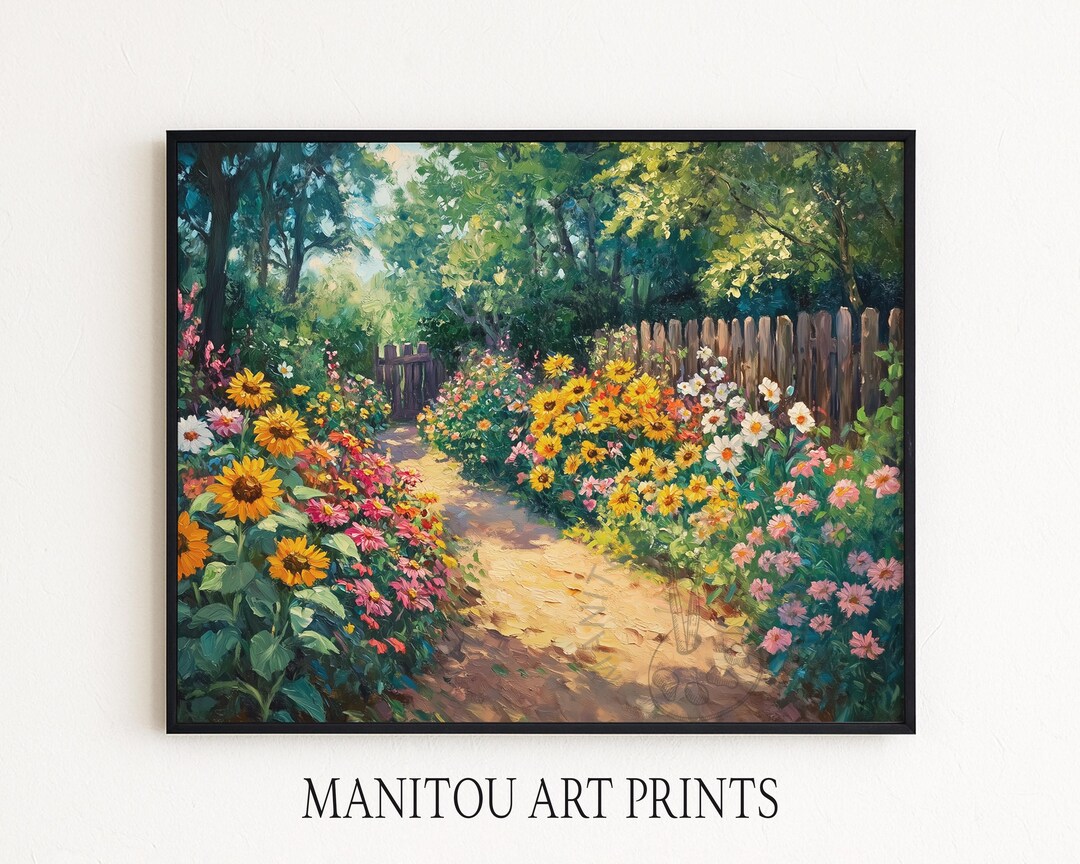 Rustic Garden Path With Sunflowers - Cottagecore Printable Wall Art ...