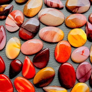 Natural Mookaite Jasper Cabochon-Mookaite gemstone Crystal-Red and yellow jasper Multi jasper cabochon for Making jewelry by weight