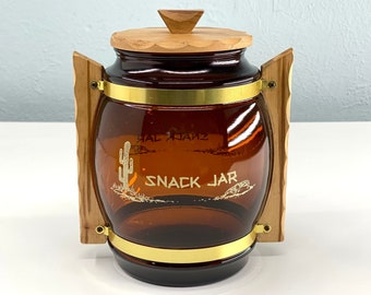 Vintage Siesta Ware Snack Jar, Siestaware Collectible Amber Glass Jar, Excellent Condition