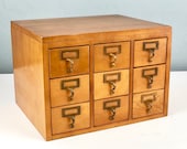 Library Card Catalog, Wood Index Card Holder, Mid Century Furniture, Library Cabinet Decor, Antique Storage, Wood Furniture, File Cabinet