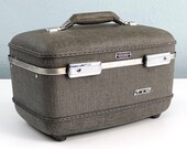 Vintage American Tourister Grey Tweeed Small Hardshell Suitcase, Old Suitcase, Vintage Travel, Vintage Luggage, Antique Suitcase