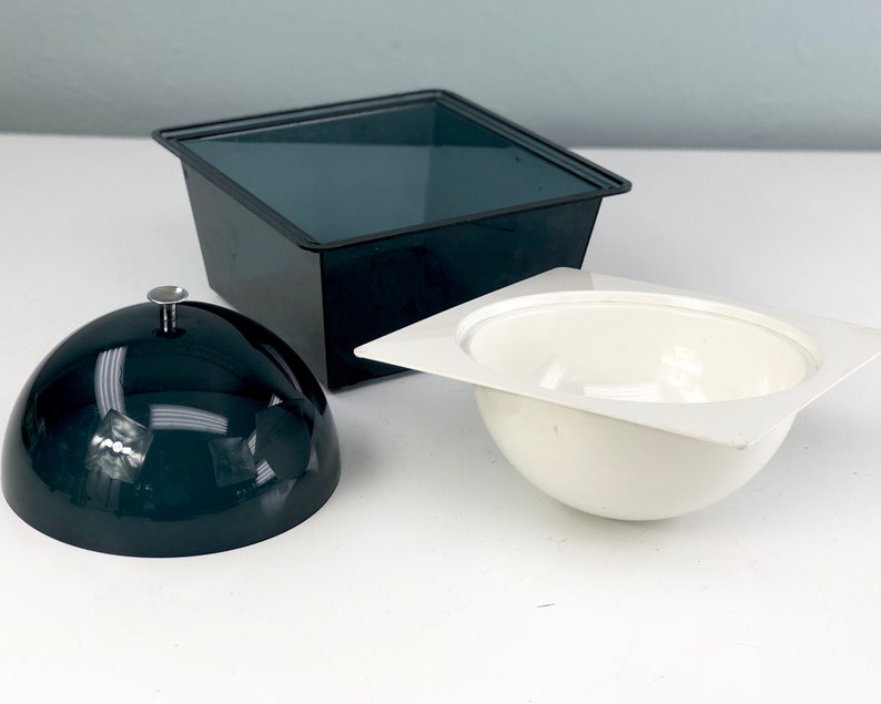 Vintage Mod Design Chilled Salad Bowl With Lid and Ice Etsy