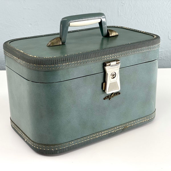 Leather Cosmetic Train Case Etsy