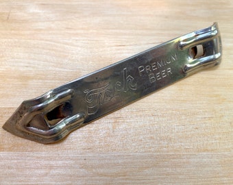 Vintage Teck Premium Beer Metal Handheld Bottle Opener, Beer Bottle Church Key, Vintage Pittsburgh PA