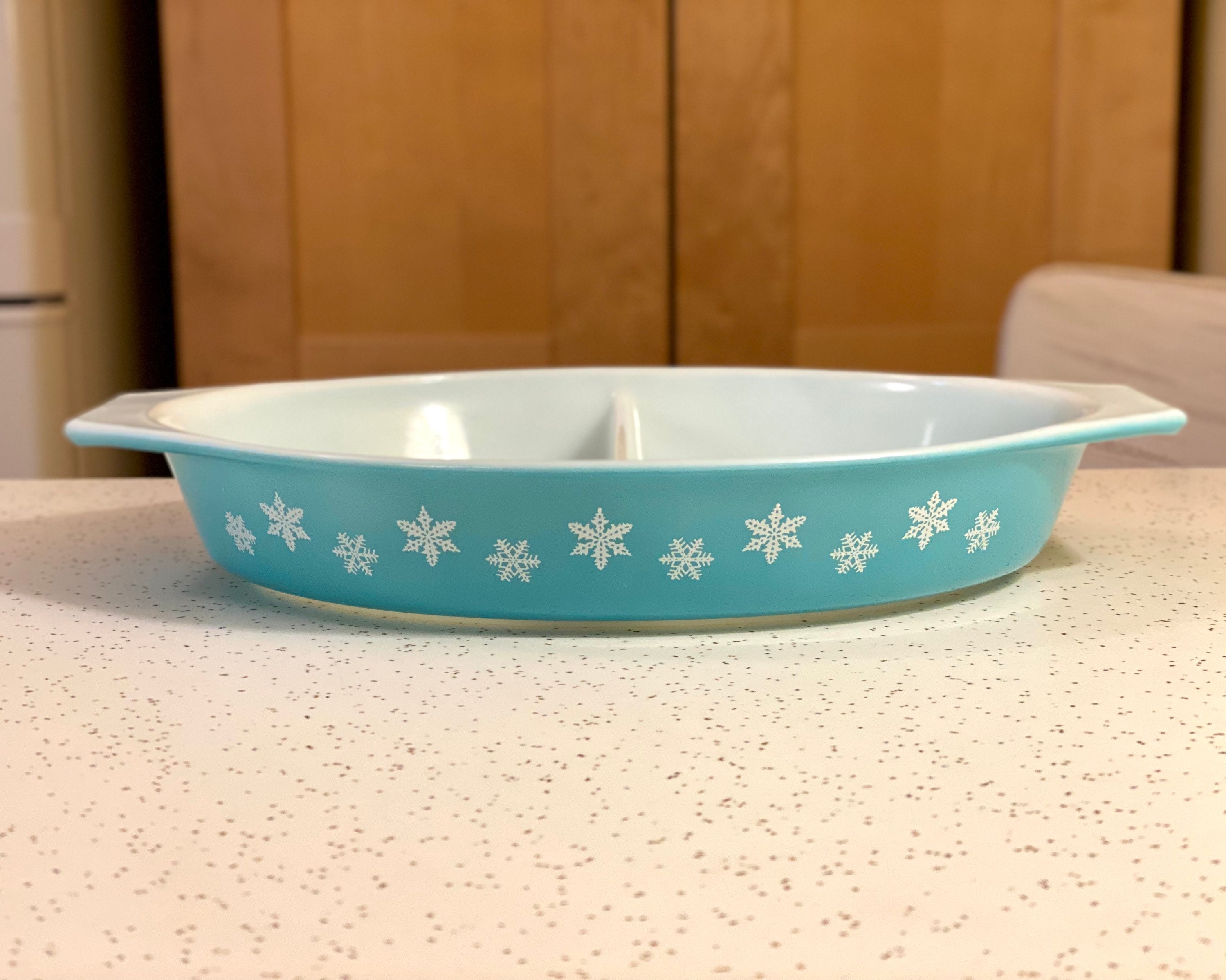 Turquoise Pyrex Snowflake Divided Casserole Dish, 1 1/2 Quart - Etsy
