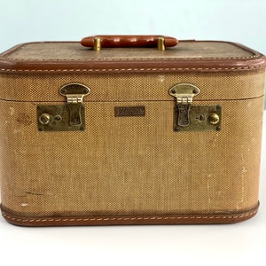 Vintage J C Higgins Tweed Train Case, Cosmetic Case, Small Stacking ...