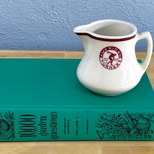 Rare Vintage American Turners A Sound Mind A Sound Body Coffee Creamer, Restaurant Ware by Shanango China Restaurantware Cream Pitcher