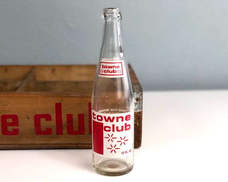 Vintage Bottle Towne Club Soda Pop Warren Michigan Detroit MI Etsy