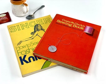 Vintage Sewing Book Collection, Coats & Clark's Sewing Book, How to Sew Fashion Knits by Singer Sewing Machine