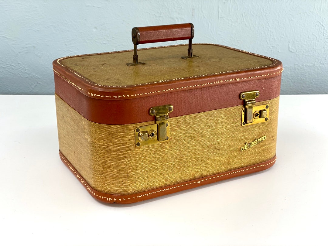 Vintage Carilite Tweed Train Case Etsy