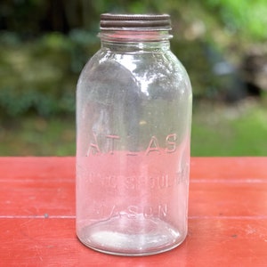 Antique Atlas Strong Shoulder Mason Jar, Vintage Wedding Decor