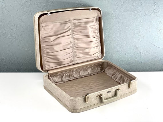 Vintage Suitcase by Towncraft, Gray Tweed Suitcas… - image 7