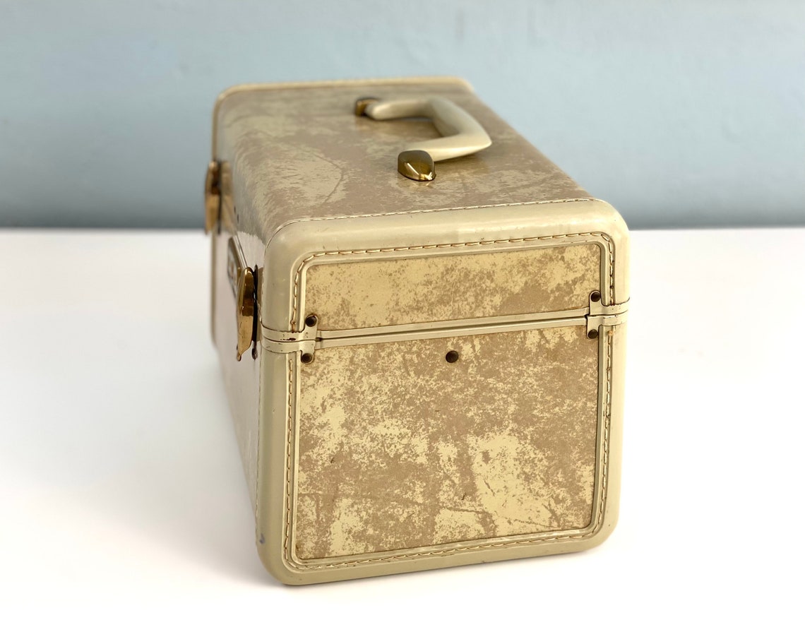 Vintage Samsonite Train Case Cream Marble Small Suitcase - Etsy