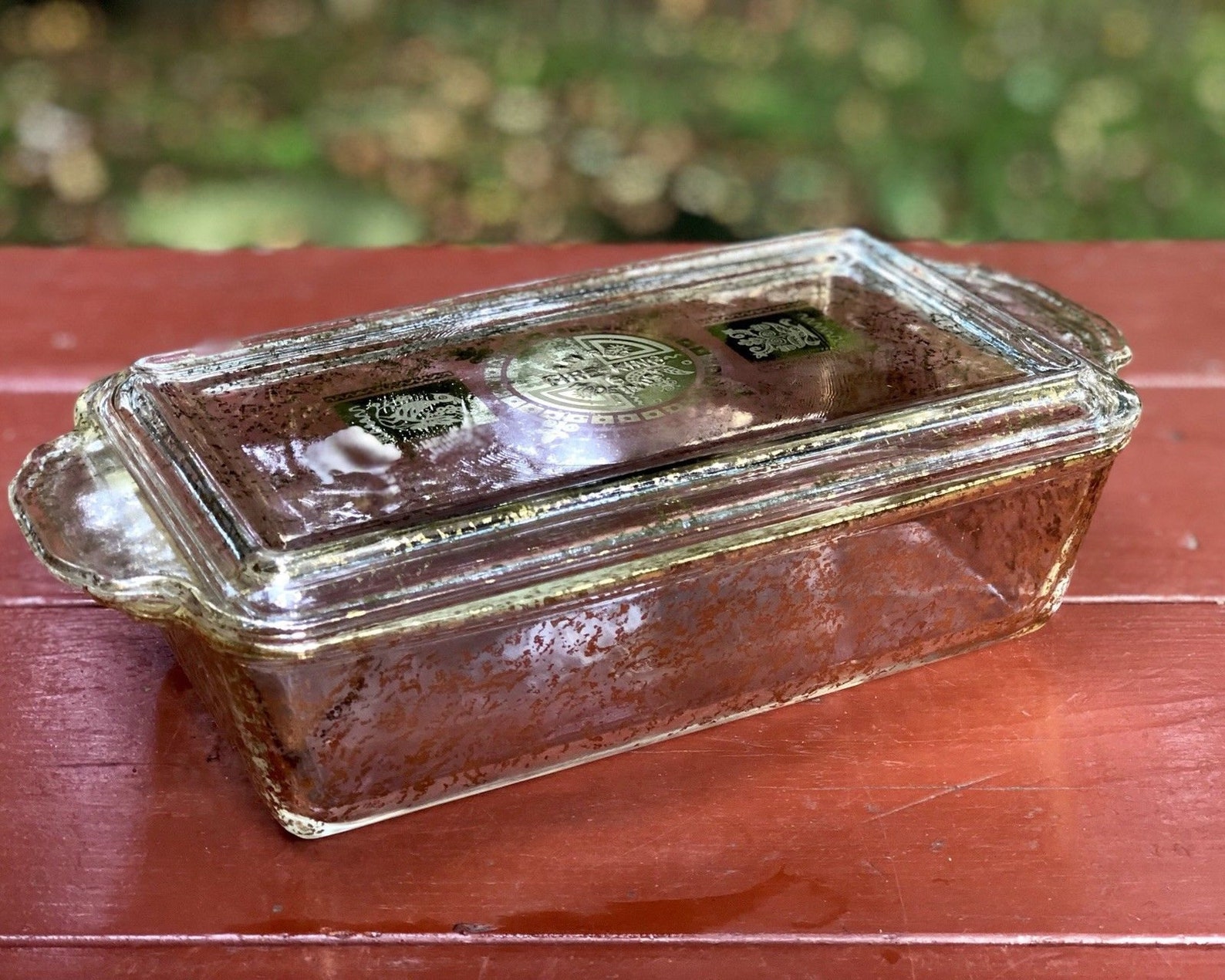 Fire King Gilded Gold Loaf Dish With Lid 409 Rare Fireking Etsy