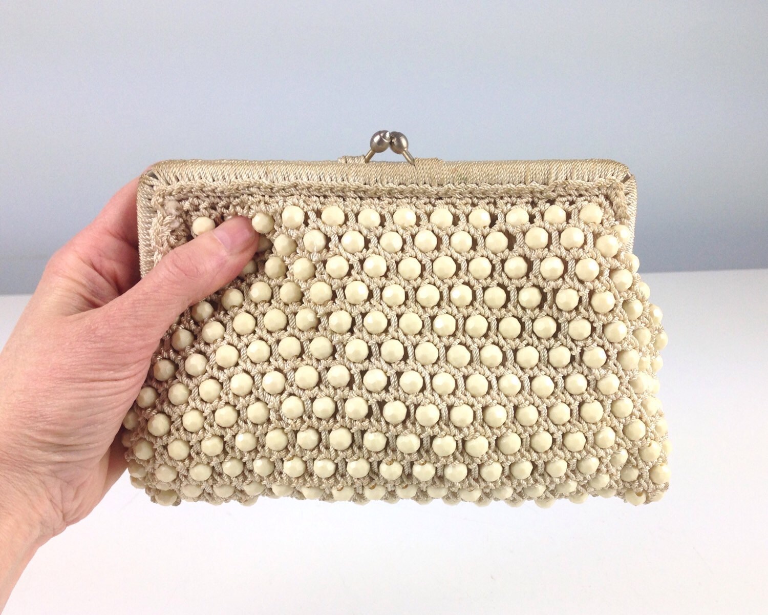 Rare Saks Fifth Avenue Mosaic Clutch Evening Bag with Rhinestone Accents  1960s at 1stDibs