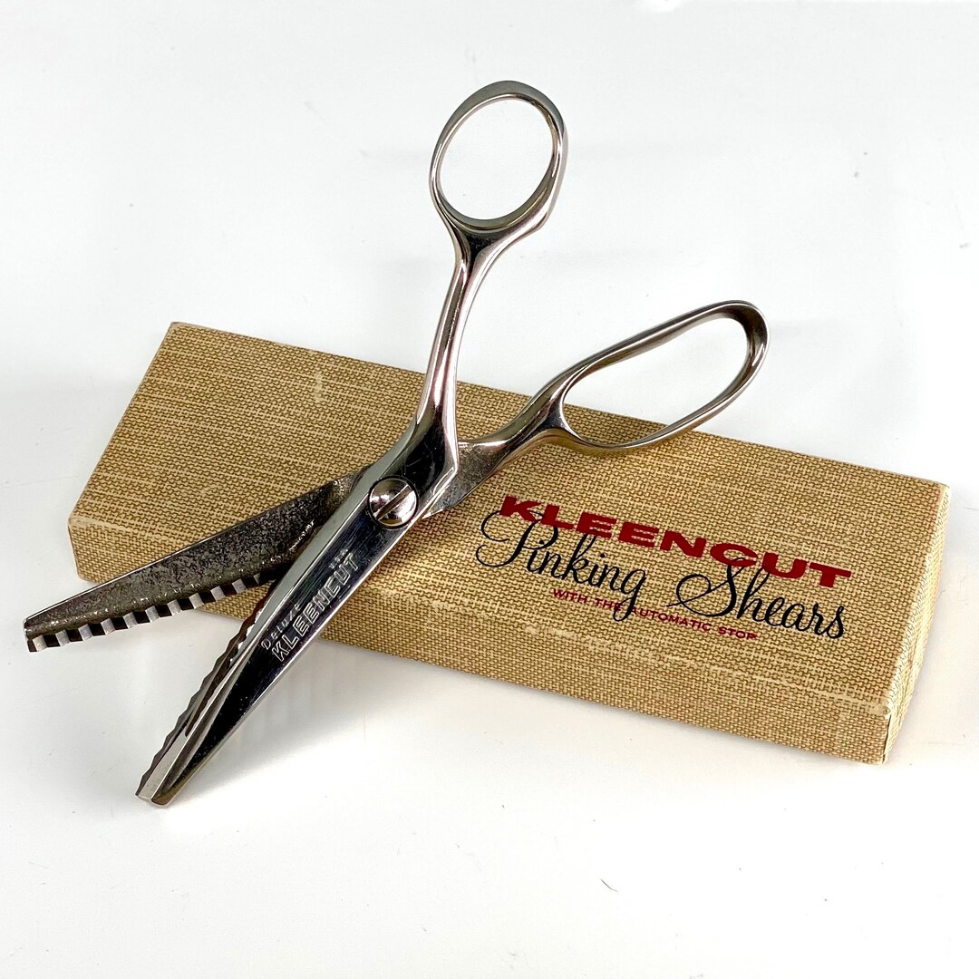 Vintage 1950s Kleencut Pinking Shears With Automatic Stop, Made in the