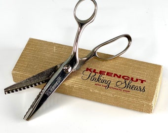 Vintage 1950s Kleencut Pinking Shears with Automatic Stop, Made in the U.S.A.