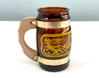 Vintage Sea World Tiki Bar Beer Mug Drinking Glass, Father's Day Present, Siestaware, Souvenir Mug