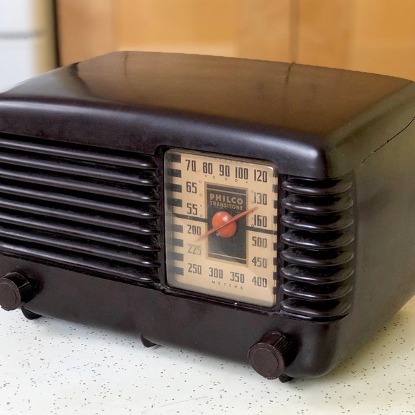 1946 Philco Transitone Tube Radio, Model 46-200, Gifts for Him, Radio Collector, Father's Day, Not Working