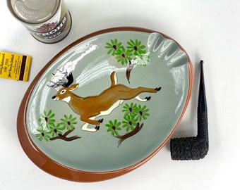 Vintage Stangl Pottery Stag Deer Ashtray from 1960s, Pipe Ash Tray, White Tail Deer Stangl 3926