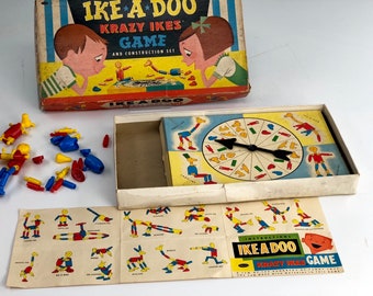 1955 Vintage Ike A Doo The Krazy Ikes Game, Whitman Publishing Co, Vintage Games Toys, Retro 25 Party Games Book, Ike-a-Doo Board Game