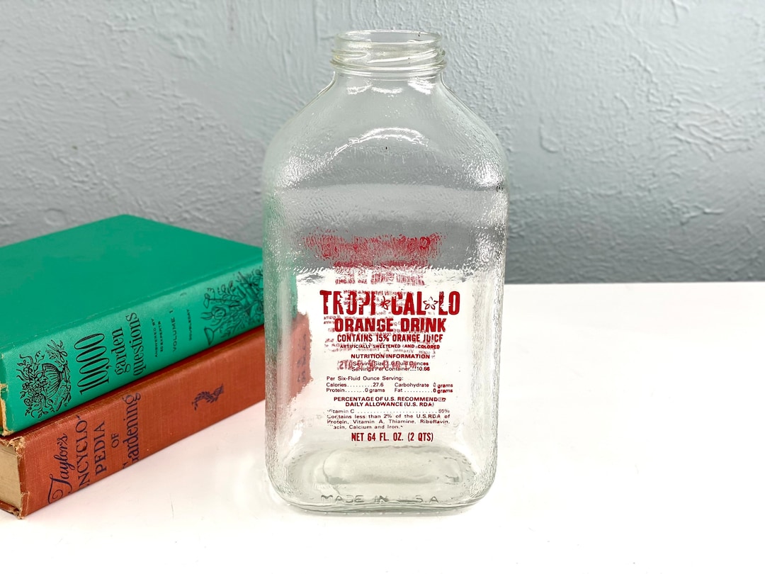 Vintage Tropi Cal Lo Orange Drink Glass Bottle