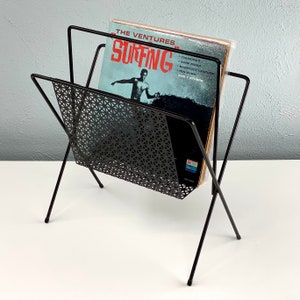 Mid Century Magazine Rack, Magazine Holder, Magazine Stand, LP Record Holder, Vintage Storage and Organization, Atomic Era image 1