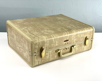 Vintage Cream Marble Samsonite Suitcase, White Suitcase, Vintage Samsonite Luggage, Home Decor
