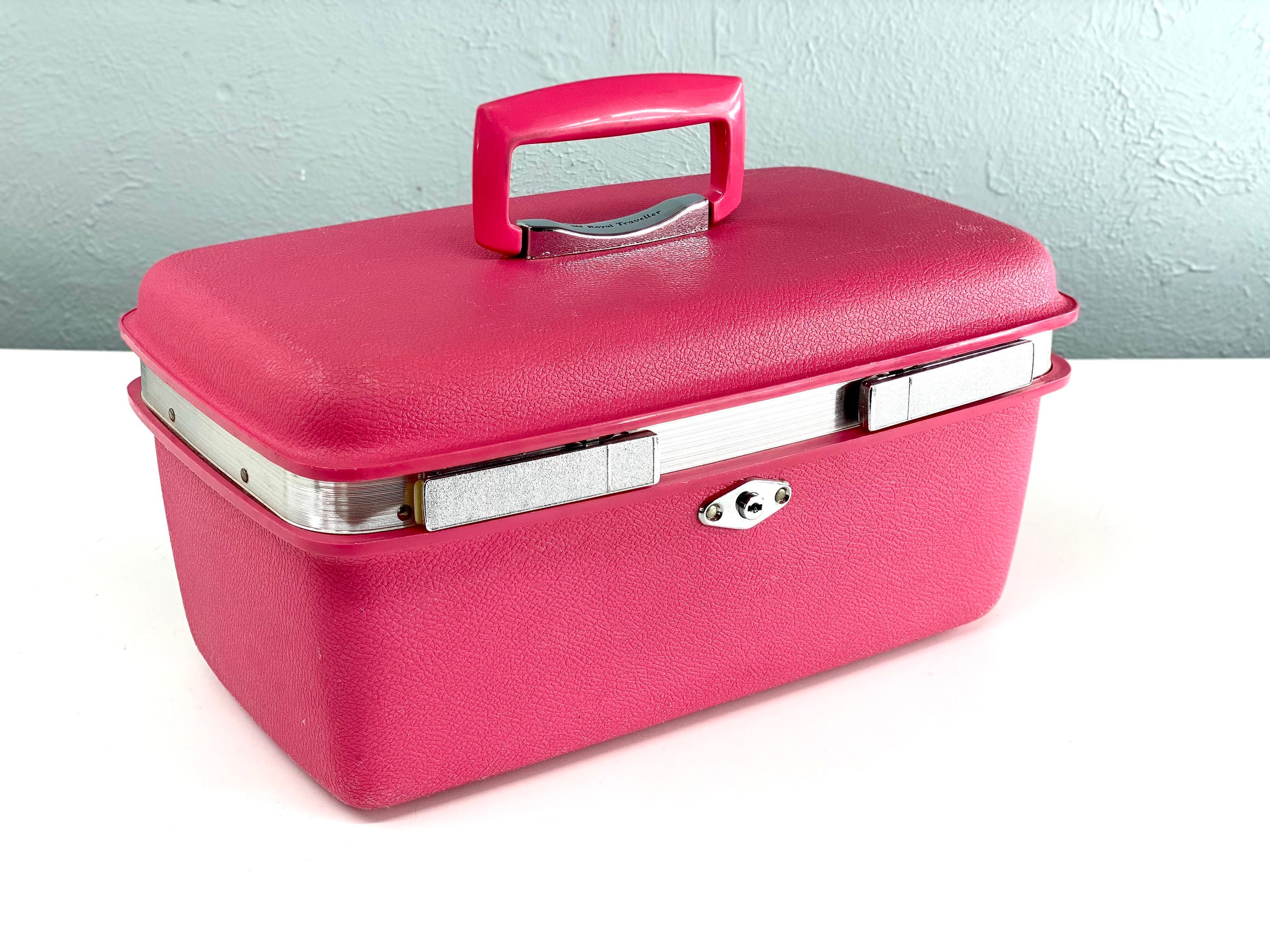 Vintage Funky Pink Samsonite Train Case, Vintage Suitcase, Makeup