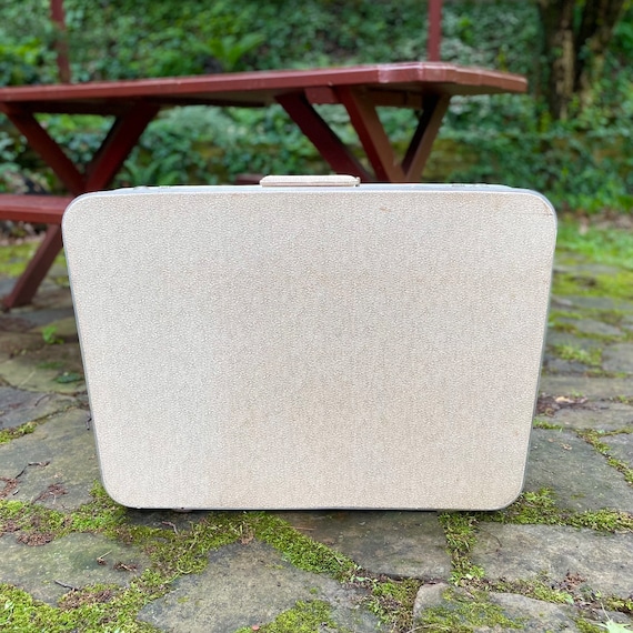 Vintage Cream Color Suitcase, Stage Props, Theater Props