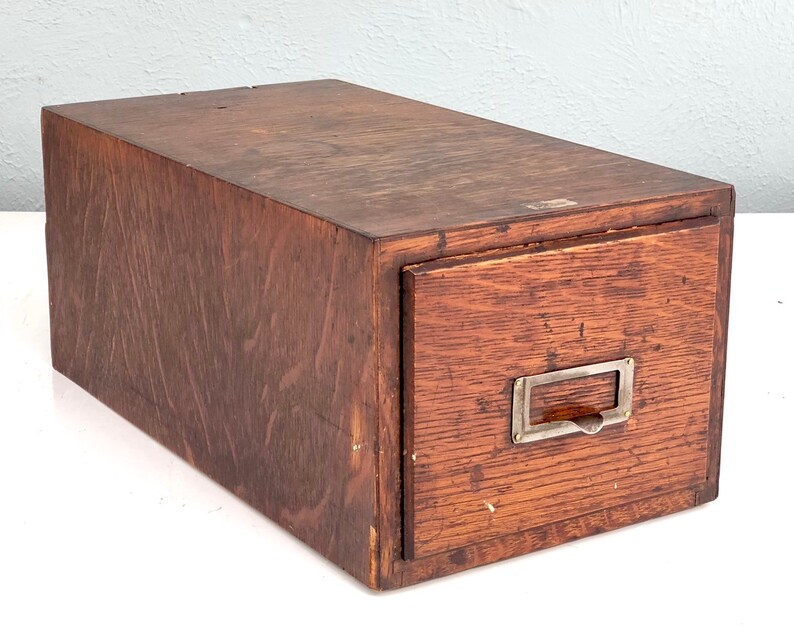 Single Library Card Catalog Cabinet Wood Card Catalog Drawer Etsy